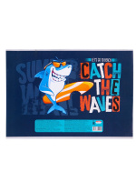 Альбом А4 12л скоба "Акула-сёрфер-1"  пл. 100 г/м