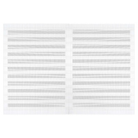 Тетрадь для нот А4 16л., вспом.линии нотного стана, вертик., скоба "Рыжие музыканты"