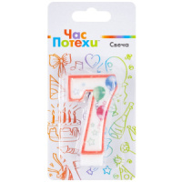 Свеча-цифра "7" Шары 7,6см.