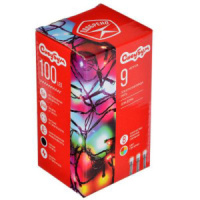 Гирлянда LED светодиодная 100 л. черный провод 9м, вьюн, 220В, мультицвет