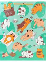 Пакет подар. бумажн. 32*44*10 см, 190гр/м2  Котики