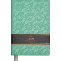 Ежедневник недат. А5 deVENTE Serenade 320 стр.,бирюзовый перламутр, тв..обл,иск.кожа, ляссе, 70г/м2