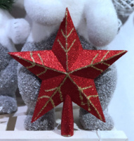 Макушка на ёлку "Звёздочка" 23*24см красная