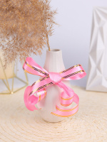 Лента упаковочная 20мм*91м, золотые полосы, коралловая