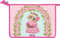 Папка д/ труда А4 (335*240*85) 2отд. молния сверху, пластик/ламинат "Совунья" с блестками