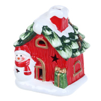 Сувенир новогодний "Домик" 10см , с LED подсветкой , керамика