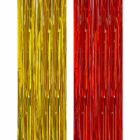 Дождик 150мм*1м, ПВХ, ассорти ( золото и красный)