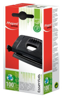 Дырокол MAPED 12 лист. с линейкой, карбон.покрытие, чёрный