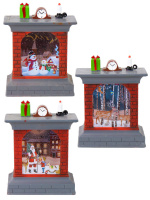 Подсвечник декоративный 11*8см "Новогодний камин" ассорти, на батарейках