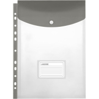 Файл с перфорацией A4 (235x320 мм), 140 мкм, 11 отв., ПВХ с клапаном, карман, вертикальная