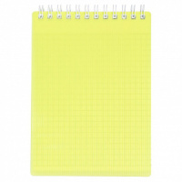 Блокнот А6 пласт.обл.  80л "Line neon. Желтый" гребень, кл.