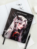 Дневник универсальн. обл. кожзам, тв.пер. "Девушка панк" ляссе, 48 л.