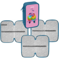 Пенал 3 отд. (205*120*40) молния, картон с конгревным тиснением Lovebirds"