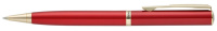 Ручка подарочная шариковая PIERRE CARDIN Eco, корпус латунь красный металл. Дизайн-сталь и позолота.