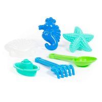 Набор игрушек. Совок, формочки, грабельки, кораблик "Юнга"