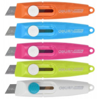Нож канцелярский Deli. Vivid Mini  9 мм, мет.направл., корп. ассорти
