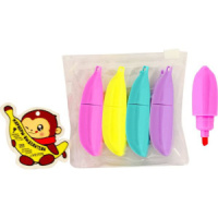 Набор текстовыделителей deVENTE Bananas 4 цв., 1-3мм, мини, в пластиковой сумочке на молнии