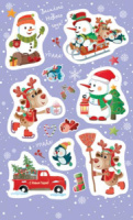 Наклейки новогодние "Новогодняя" 15*9см