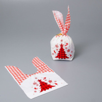 Пакет с ушами 13*22см "Елка красная" 50шт.