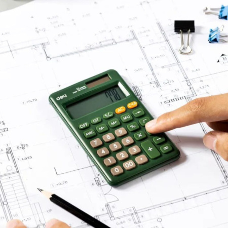 Калькулятор  12 разр. Deli  карманный, зеленый EM120