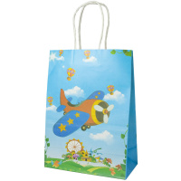 Пакет подар. бумажн. крафт 18*25*10 см, 120 гр/м Самолеты, 4 дизайна, в уп. один дизайн