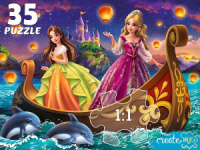 Пазлы   35 элементов  175*250мм. "Принцессы на корабле"