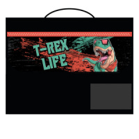 Папка д/труда А4 (325*240*40) 1отд. с ручками, ткань, липучка "T-Rex"