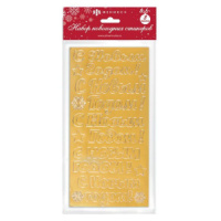 Наклейки новогодние "Новогодние золото" 10,9*23см, 3 листа