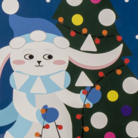 Аппликация из EVА 15*20см  "Зайчик"  4+