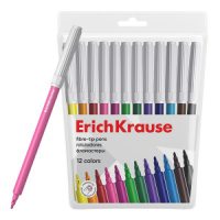 Фломастеры  12цв "Erich Krause. Basic", вент.колпачок, блистер