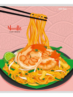 Тетрадь А5 48л кл. Проф-Пресс "Блюдо из спагетти" твин-лак, белизна 100%