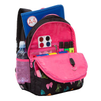 Рюкзак школьный 27*40*20см Grizzly "Черный" полиэстер