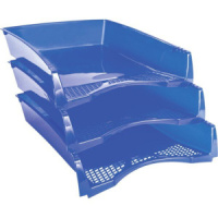 Лоток д\бумаг гориз.Simple синий непрозрачный