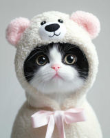 Мозаика алмазная по номерам на холсте (в рулоне) 20*25см "Котенок в худи"