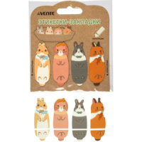 Закладки с липким краем (55*20мм)  20л., Funny Rabbit" ,пластиковые фигурные