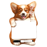 Доска магнитно-маркерная 19*28 см "Веселый корги" в наборе 1 маркер