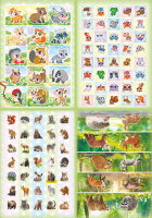 Набор наклеек-оценок А5 "Животные" 4 страницы