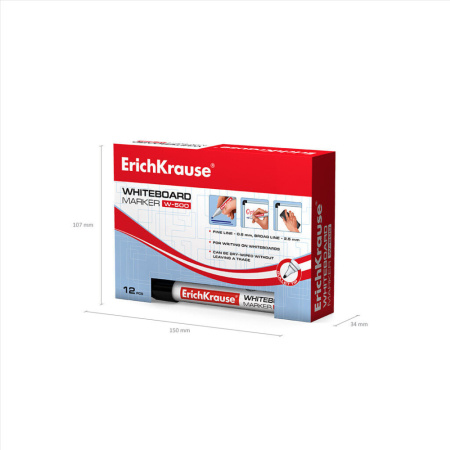 Маркер для белой доски 2,5мм чёрный W500