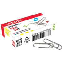 Скрепки 28мм - 100шт. никелированные, овальные, карт.уп.