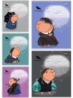 Тетрадь А5 12л кл. Проф-Пресс "Капивенсдей" мел. обл., 5 диз.в спайке, бел.100%