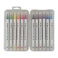 Фломастеры- маркеры  12цв "ЗХК. Я-Художник!" в пласт.пенале, двухсторонние