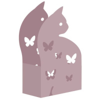 Подставка для шк.принадлежностей "Сat" 8x8x6,8 см, в форме кошечки, метал.розовая