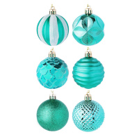 Набор елочных шаров 6см, 6 шт,  6 дизайнов