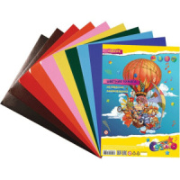 Цветная бумага А4  5цв 5лист. мелованная, самокл.,  пл. 80г/м