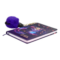 Дневник для девочек А6+  96л., кожзам. тв.обл. "Волшебный кот" ляссе, брелок