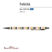 Ручка в футляре "Felicita. Полоска" шарик., 0,7мм, металл., синие чернила