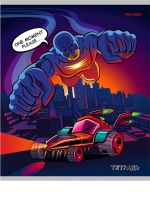 Тетрадь А5 24л лин. Проф-Пресс "Тачки супергероев" 5 диз.в спайке, белизна 100%