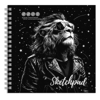 Скетчпад 195*195мм  40л., гребень, 100гр/м2 "Лев"