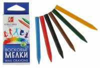 Мелки восковые ЛУЧ Классика  6цв, круглые, 8*90мм