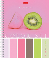 Тетрадь А5  80л кл. гребень Hatber "Color Set" 4 диз.в блоке, белизна 98%